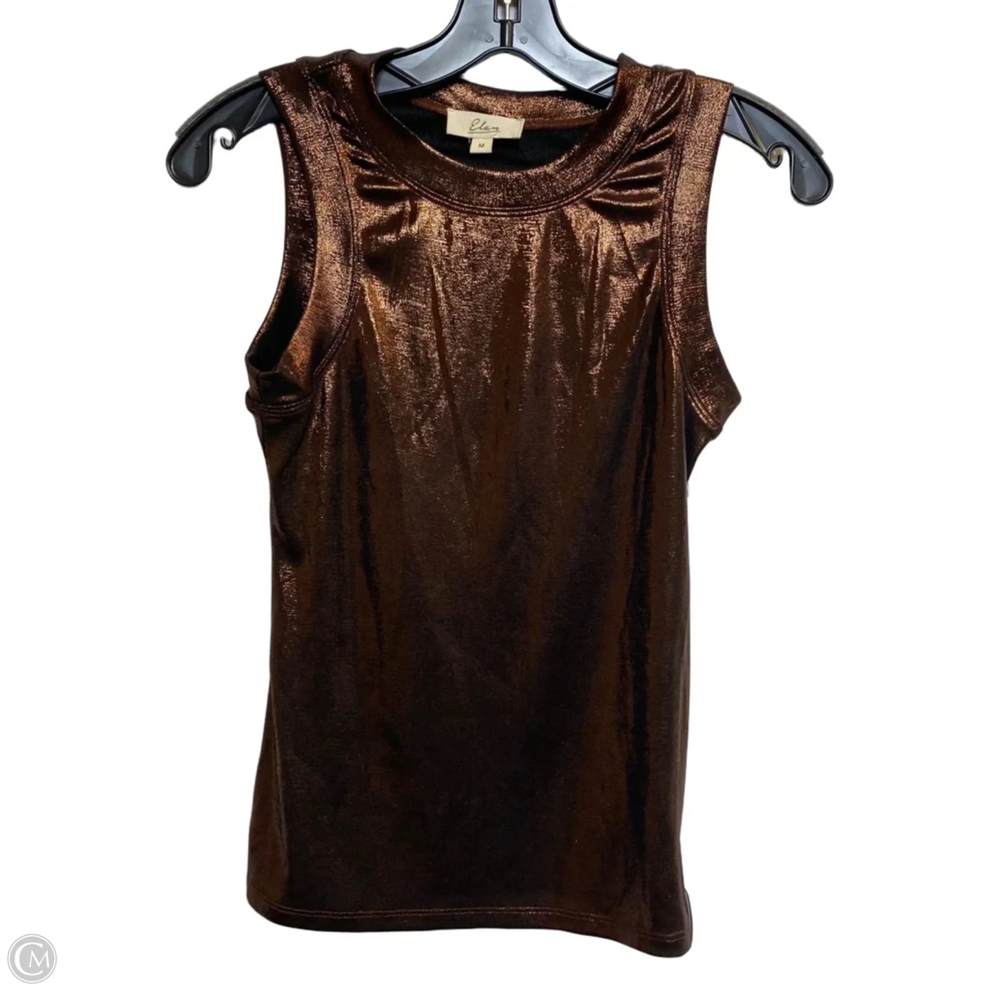 Top Sleeveless By Elan In Bronze, Size: M