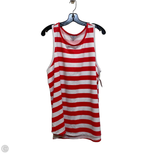 Top Sleeveless By Crown And Ivy In Red & White, Size: 2x