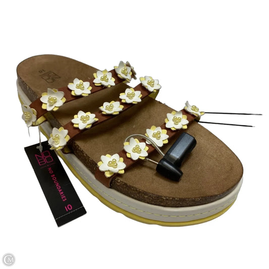 Sandals Heels Platform By No Boundaries In Brown, Size: 10