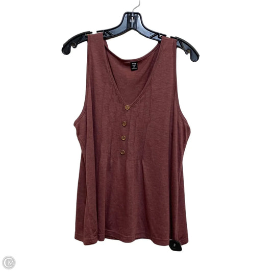 Top Sleeveless By Shein In Red, Size: 1x
