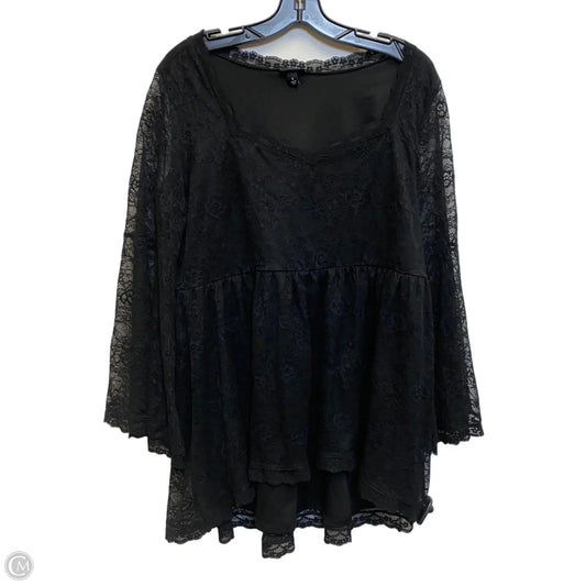 Top Long Sleeve By Torrid In Black, Size: 1x