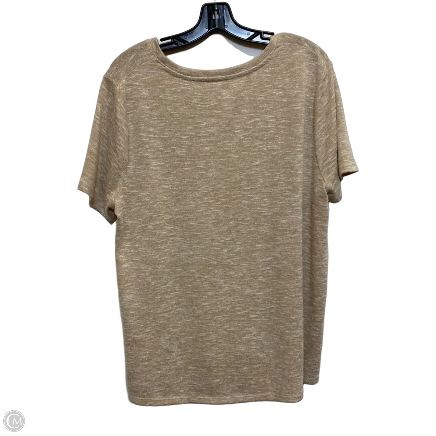 Top Short Sleeve By Cato In Tan, Size: L
