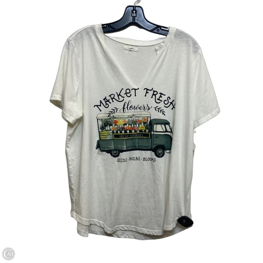 Top Short Sleeve Basic By Maurices In Cream, Size: Xl