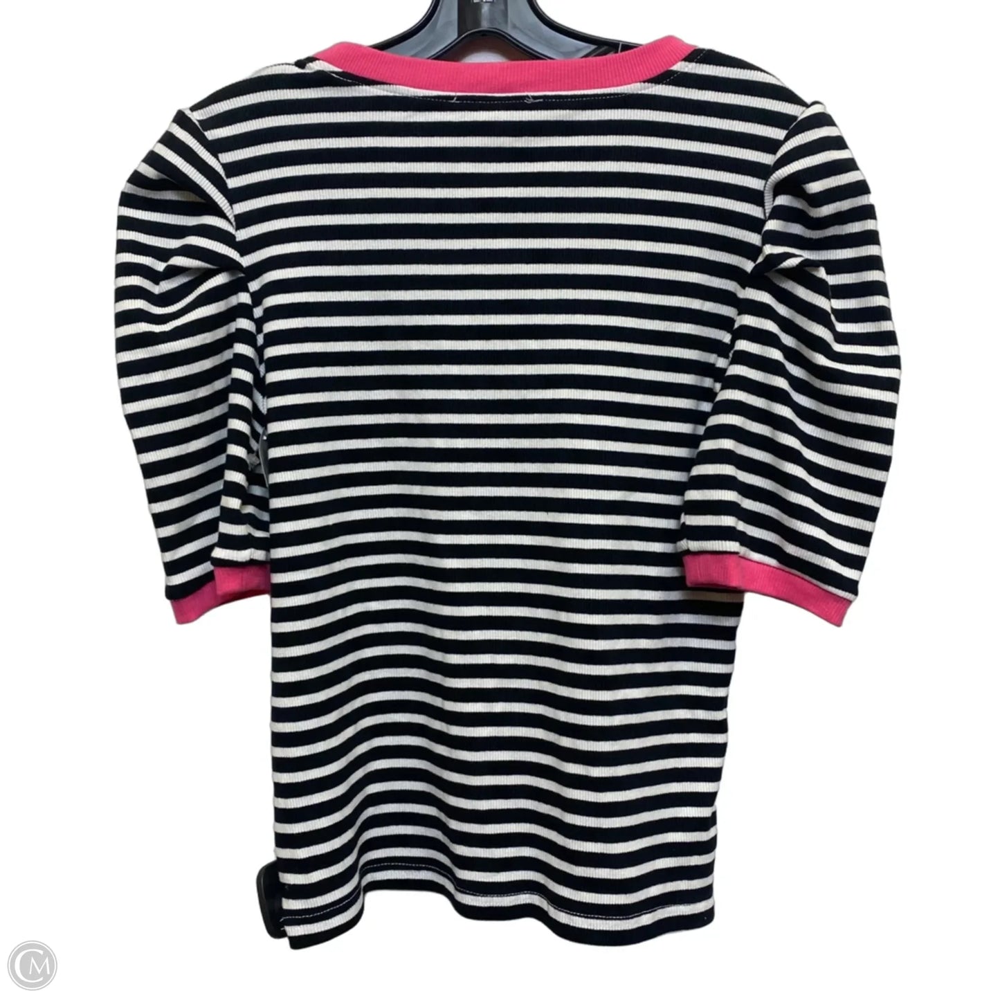 Top Short Sleeve Designer By Rebecca Minkoff In Black & White, Size: S