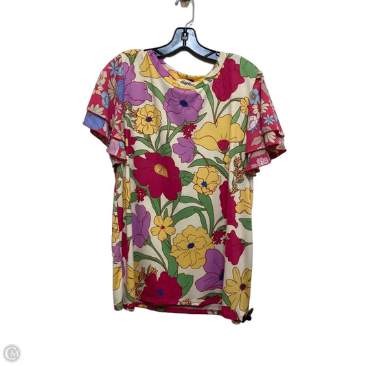 Top Short Sleeve By Haptics In Multi-colored, Size: 1x
