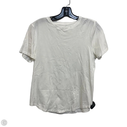 Athletic Top Short Sleeve Designer By Lululemon In White, Size: S