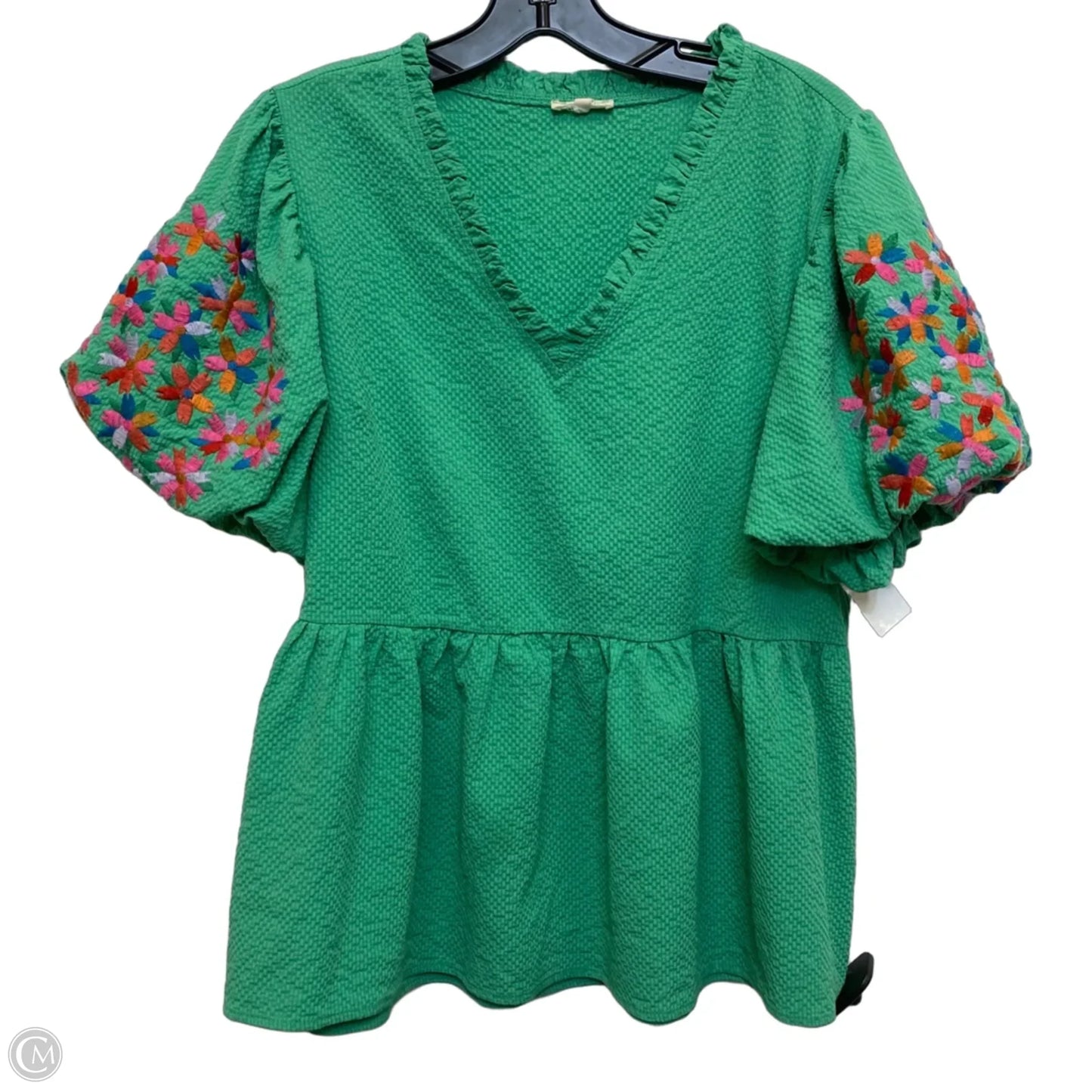 Top Short Sleeve By Jodifl In Green, Size: M