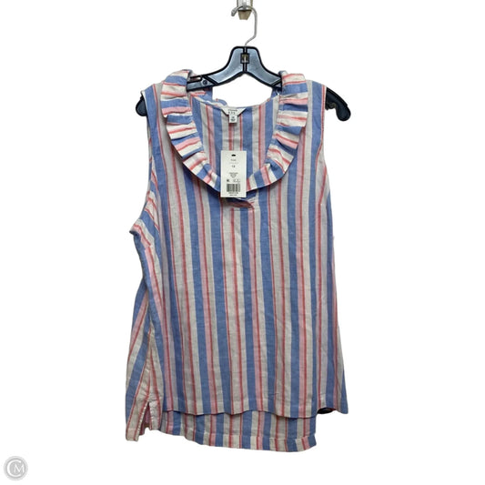 Top Sleeveless By Crown And Ivy In Blue & Red, Size: 1x