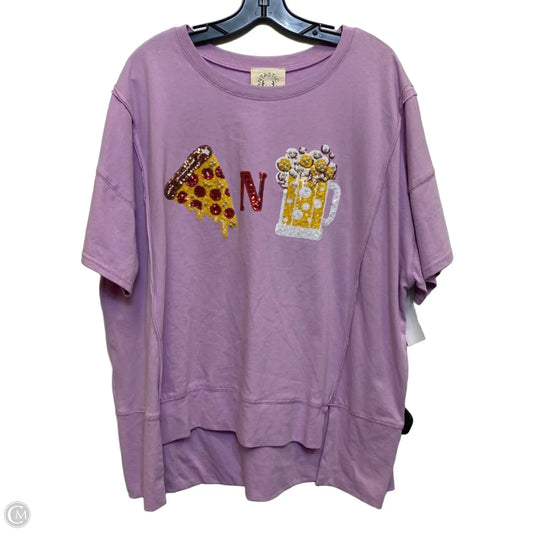 Top Short Sleeve By Fantastic Fawn In Purple, Size: L