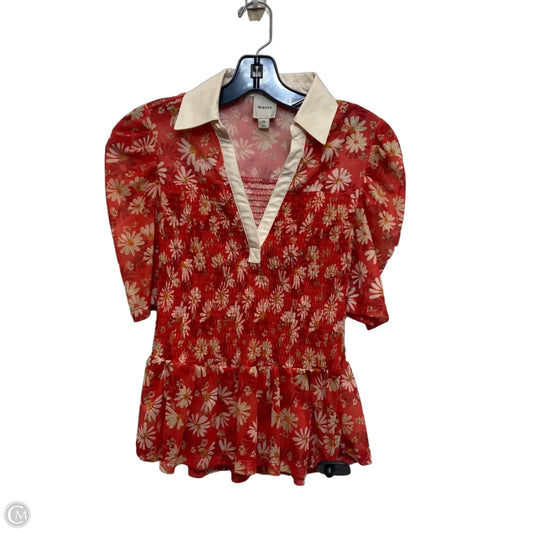 Top Short Sleeve By Maeve In Cream & Red, Size: Xs