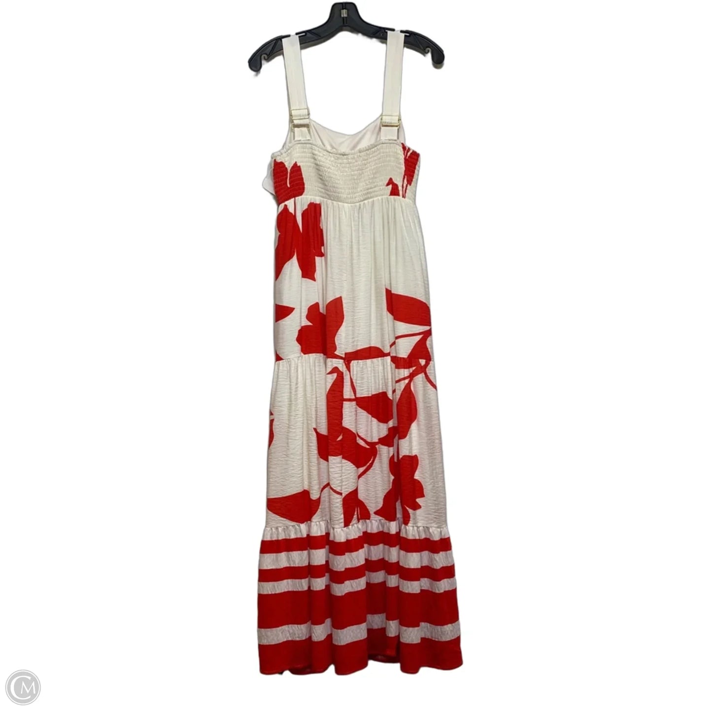 Dress Casual Maxi By Nine West Apparel In Cream & Red, Size: M