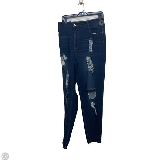 Jeans Skinny By Fashion Nova In Blue Denim, Size: 3x