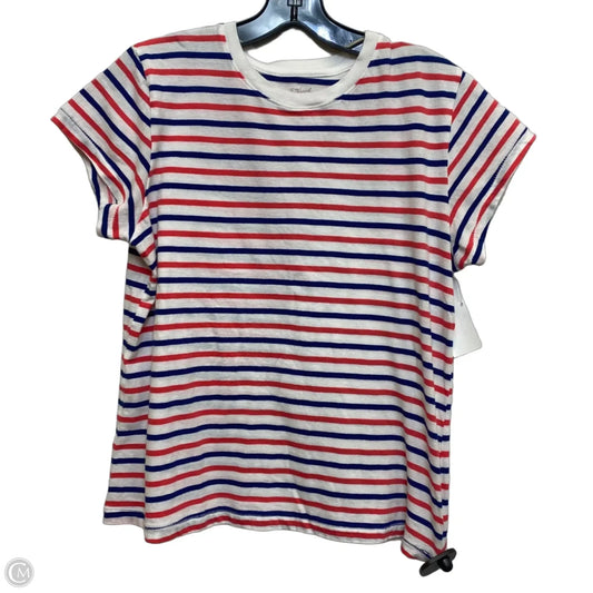 Top Short Sleeve Basic By Universal Thread In Blue & Red & White, Size: M