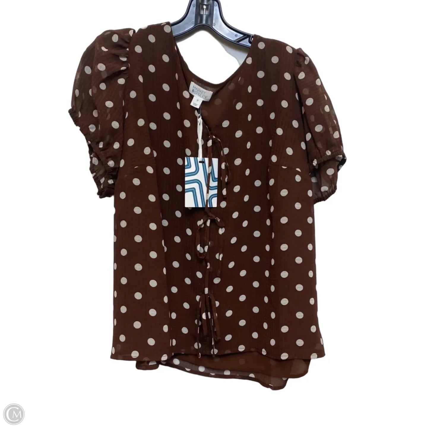 Top Short Sleeve By Market & Spruce In Brown, Size: 1x