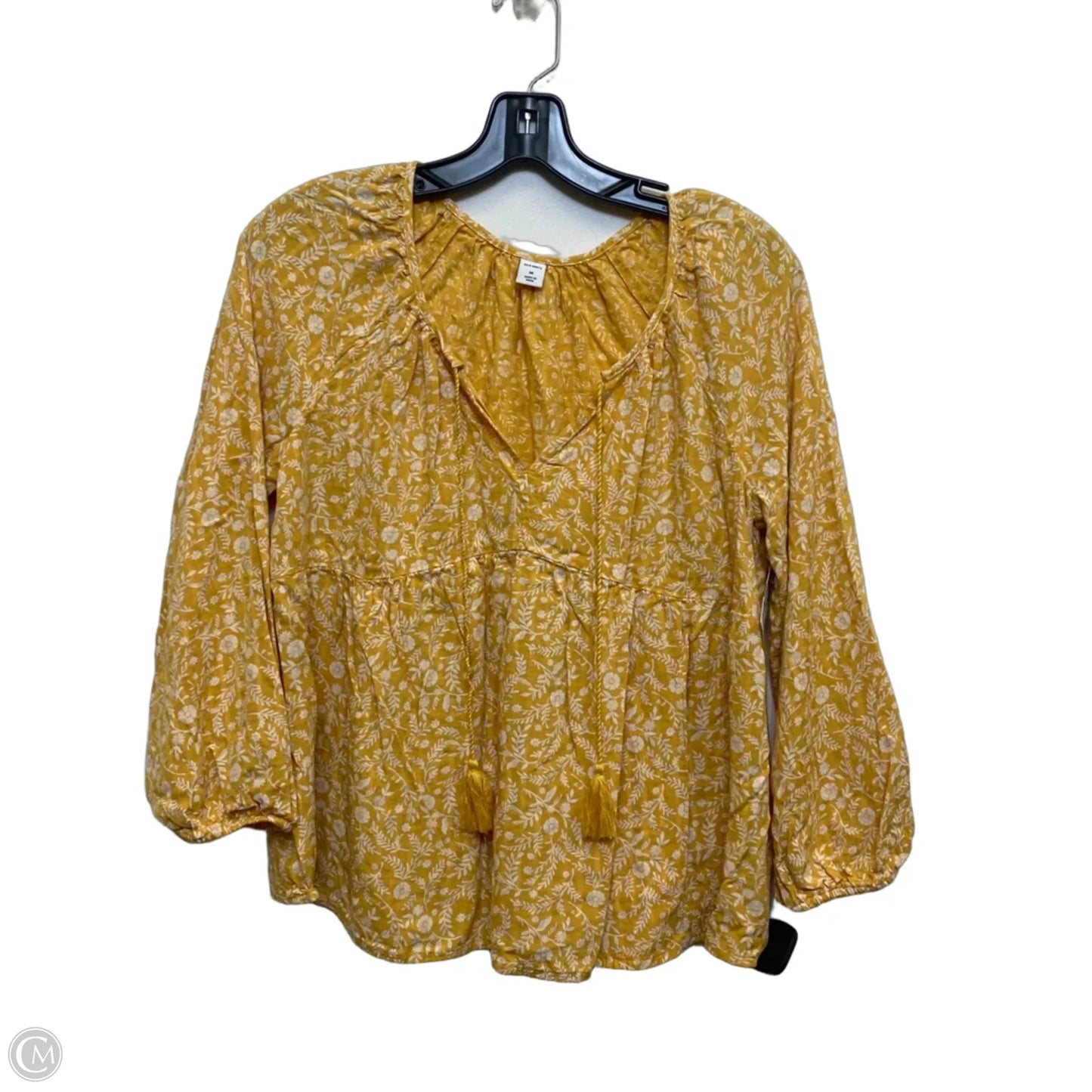 Top 3/4 Sleeve By Old Navy In Yellow, Size: M