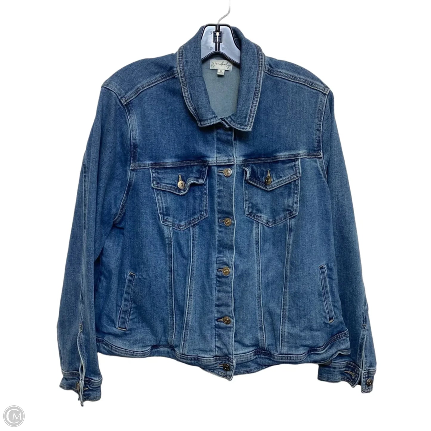 Jacket Denim By Wonderly In Blue Denim, Size: 3x