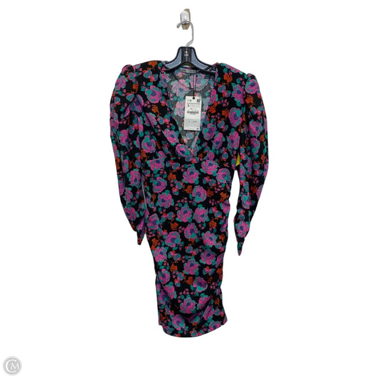 Dress Casual Short By Zara In Floral Print, Size: S