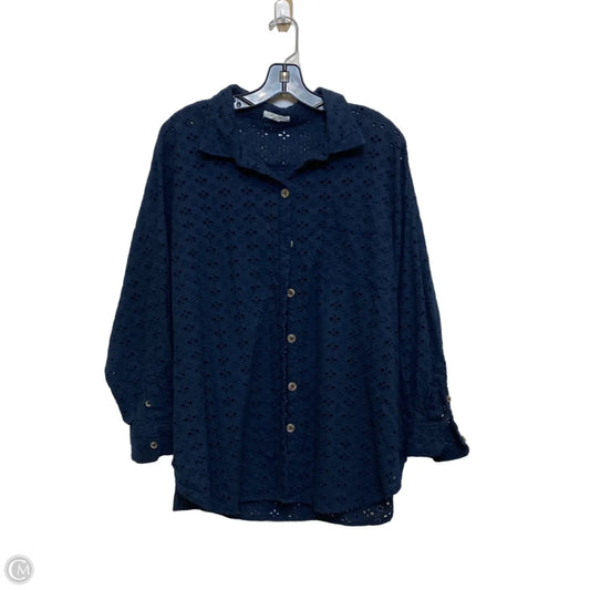 Top Long Sleeve By Maurices In Navy, Size: 2x