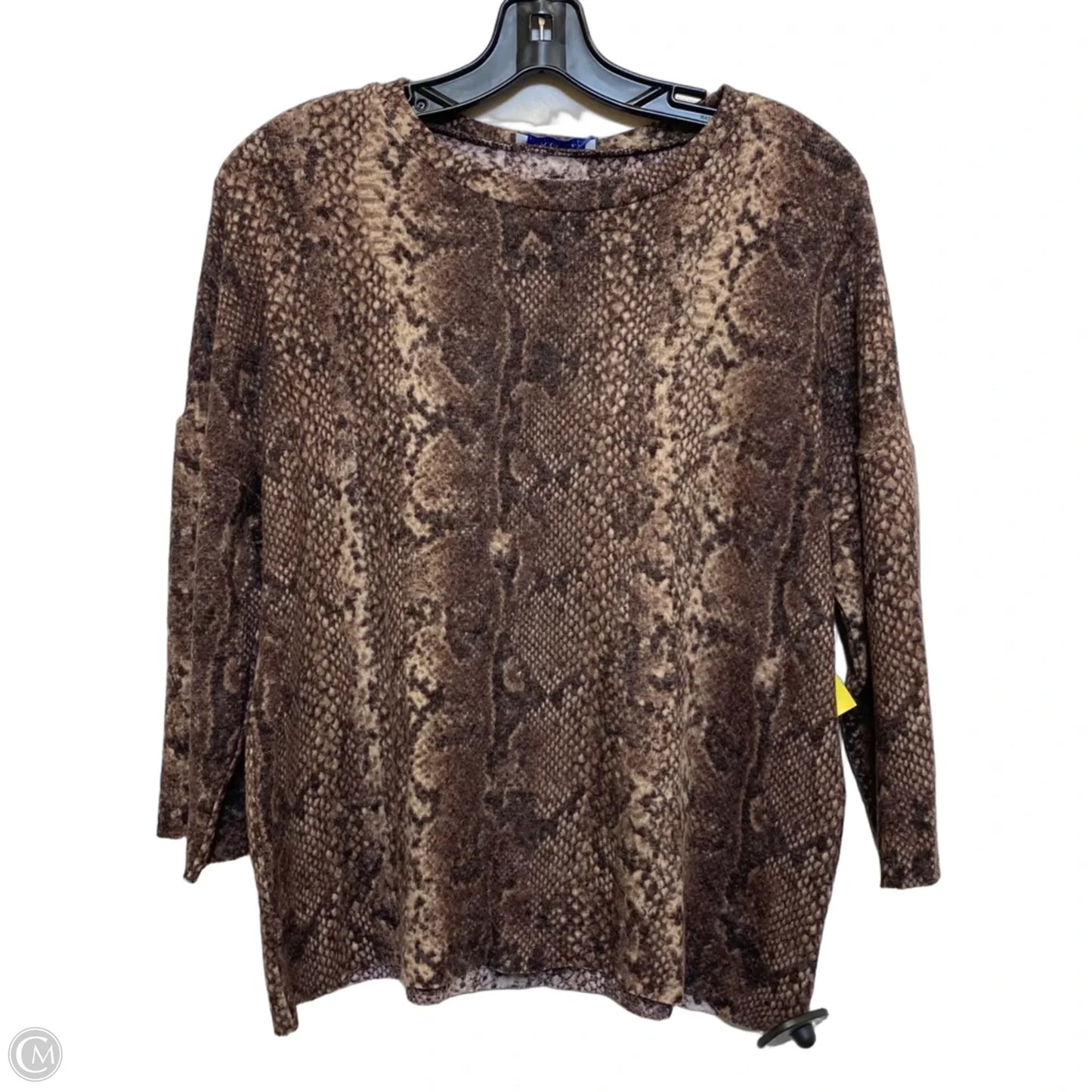 Top 3/4 Sleeve By Zara In Animal Print, Size: S