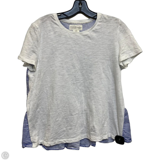 Top Short Sleeve Designer By Kate Spade In Blue & White, Size: M