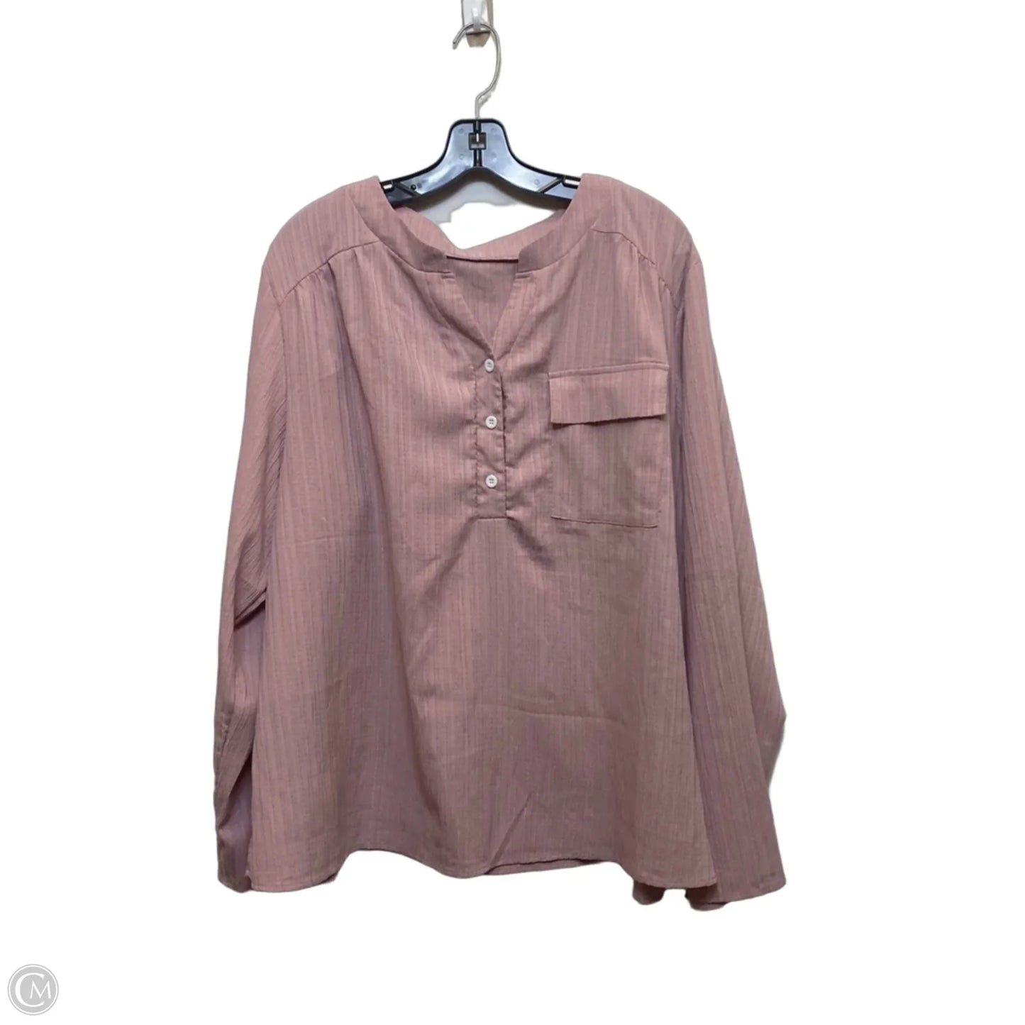 Top Long Sleeve By Cmf In Pink, Size: 3x
