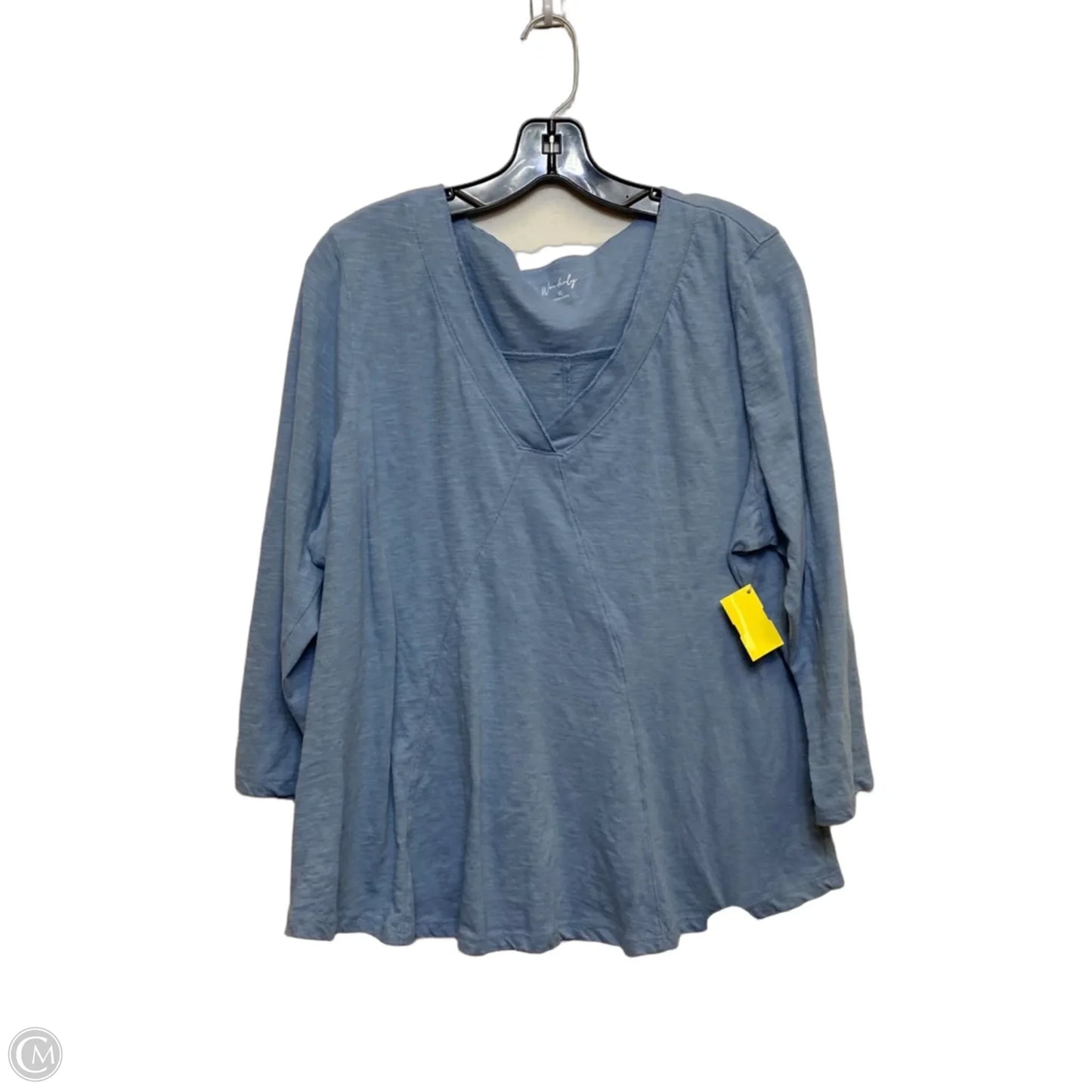 Top 3/4 Sleeve By Wonderly In Blue, Size: Xl