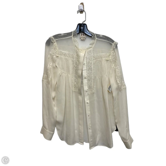 Blouse Long Sleeve By Haute Hippie In Cream, Size: Xs