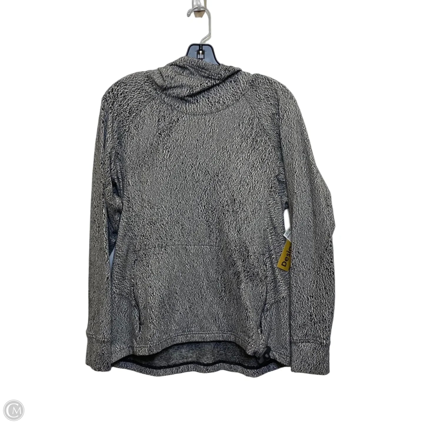 Athletic Top Long Sleeve Hoodie Designer By Lululemon In Black & White, Size: M
