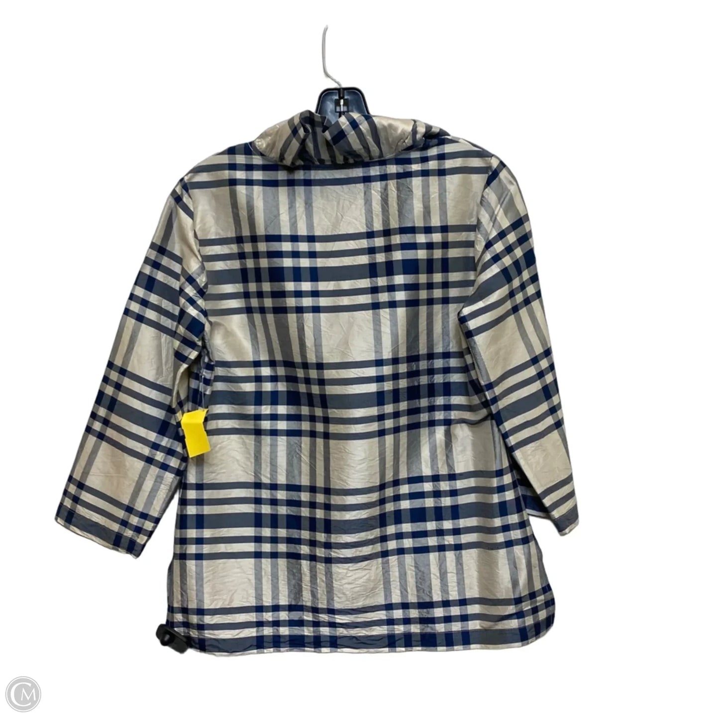 Top 3/4 Sleeve By Devon Baer In Blue & Tan, Size: S