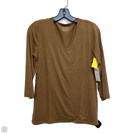 Top 3/4 Sleeve Basic By Chicos In Brown, Size: S