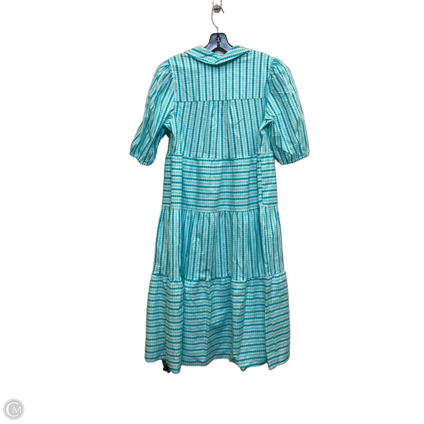 Dress Casual Midi By Pine Proper In Blue & White, Size: L
