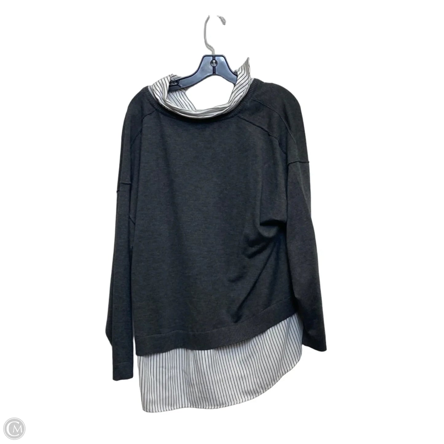 Top Long Sleeve By Adrianna Papell In Grey, Size: Xl