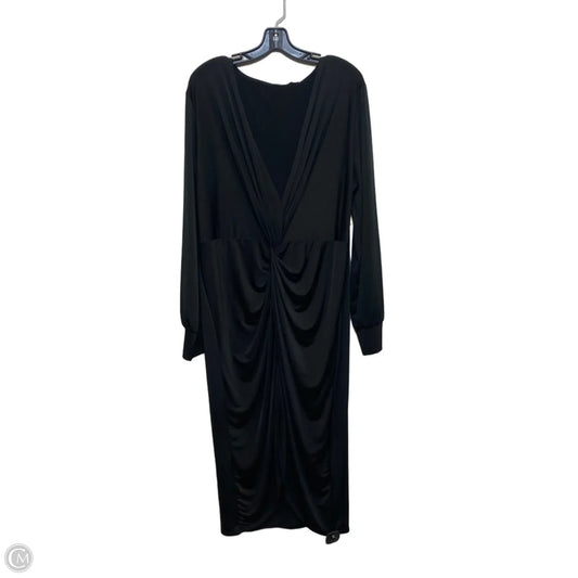 Dress Casual Midi By Boohoo Boutique In Black, Size: 1x