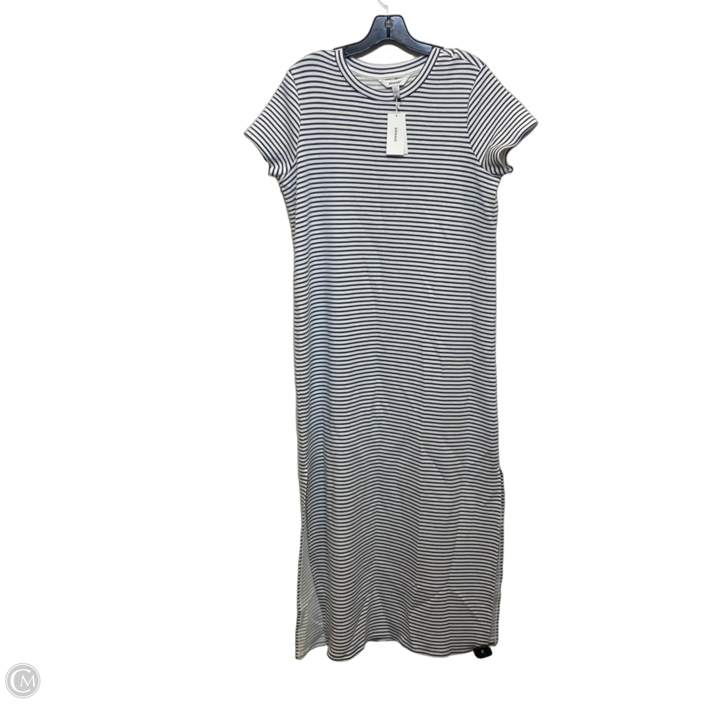 Dress Casual Maxi By Spanx In Blue & White, Size: L