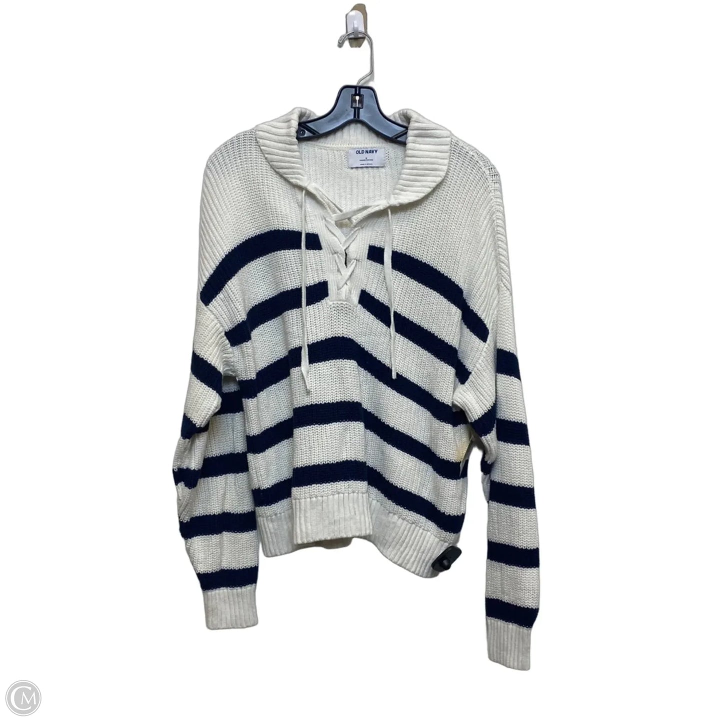 Sweater By Old Navy In Blue & White, Size: M