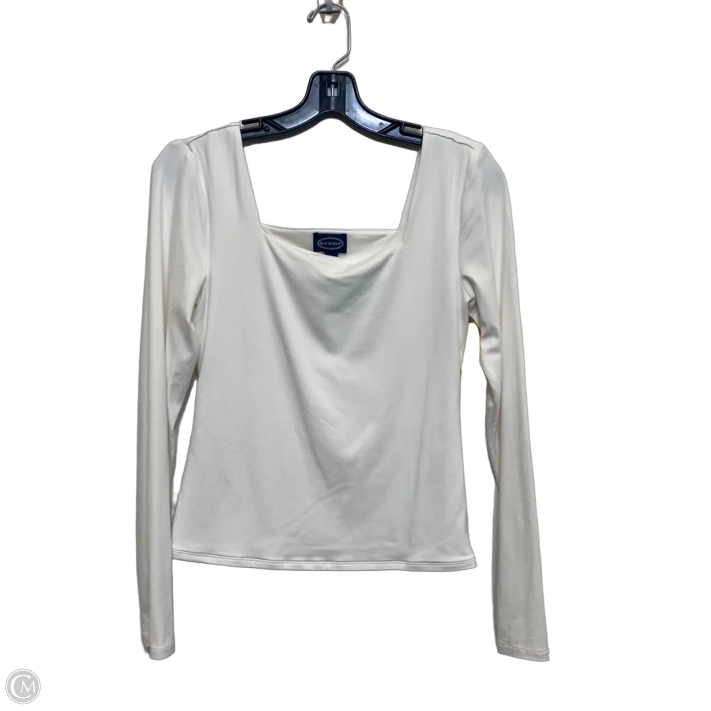 Top Long Sleeve Basic By Scoop In Cream, Size: S