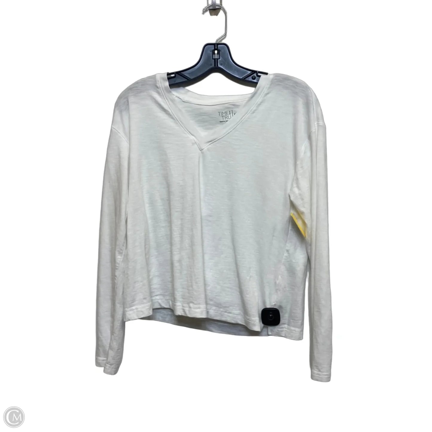 Top Long Sleeve Basic By Time And Tru In White, Size: Xs