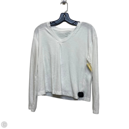 Top Long Sleeve Basic By Time And Tru In White, Size: Xs