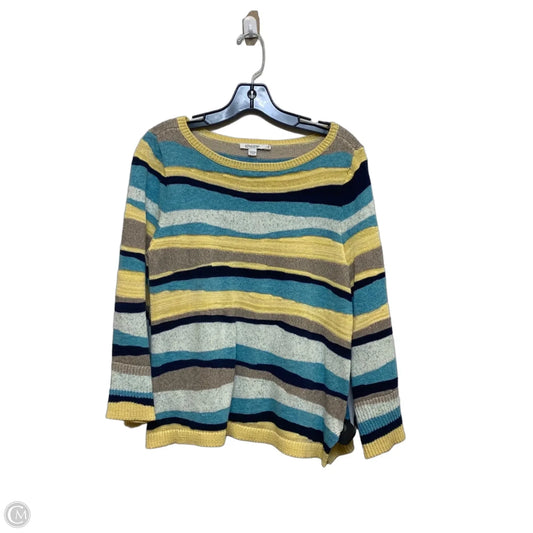 Sweater By Chicos In Blue & Yellow, Size: M
