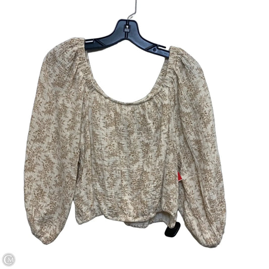 Top 3/4 Sleeve By Grade & Gather In Cream, Size: L