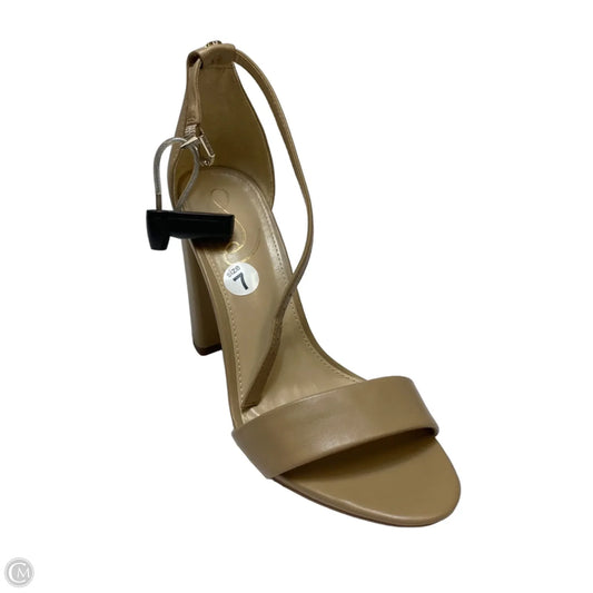 Sandals Heels Block By Sam Edelman In Tan, Size: 7