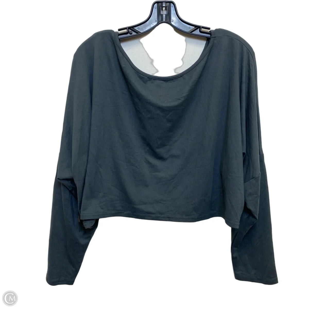 Top Long Sleeve Basic By Shein In Grey, Size: M