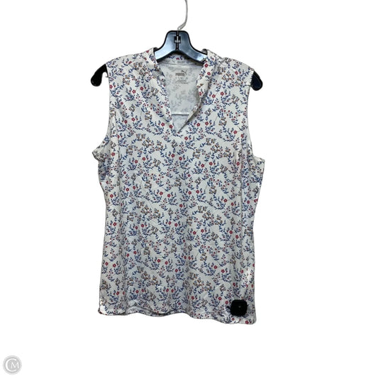 Athletic Tank Top By Puma In Blue & White, Size: M