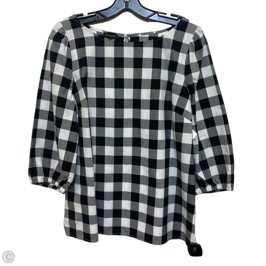 Top 3/4 Sleeve By Talbots In Black & White, Size: M