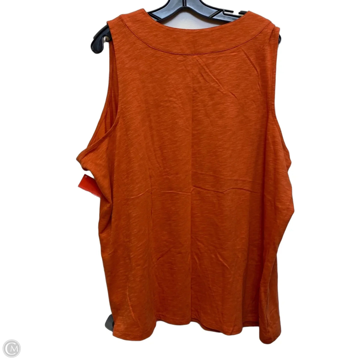 Top Sleeveless By D&co. In Orange, Size: 3x