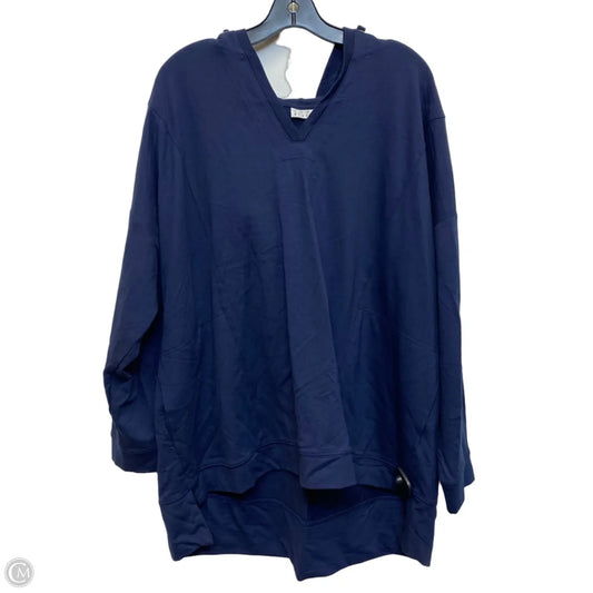 Sweatshirt Hoodie By Joan Rivers In Navy, Size: 2x