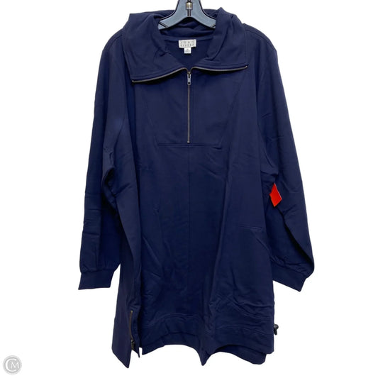 Sweatshirt Collar By Joan Rivers In Navy, Size: 3x