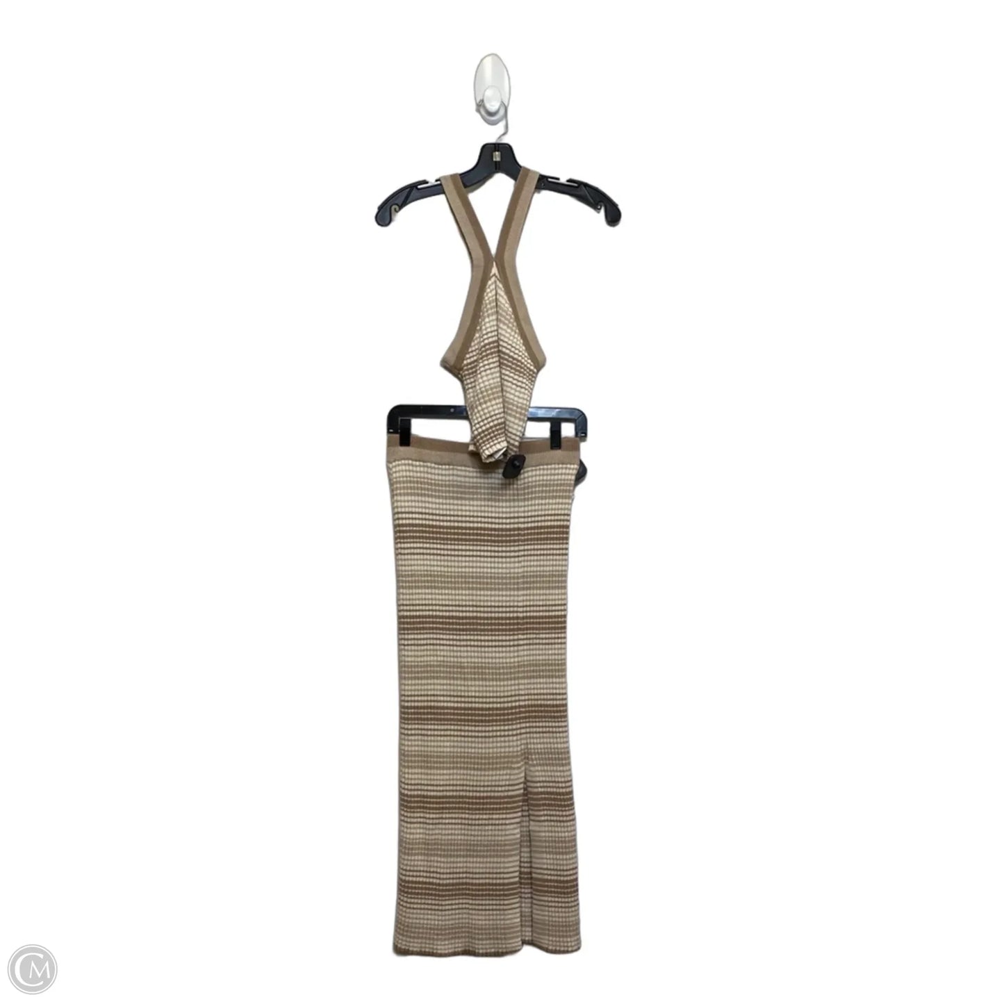 Skirt Set 2pc By Jessica Simpson In Tan & White, Size: L