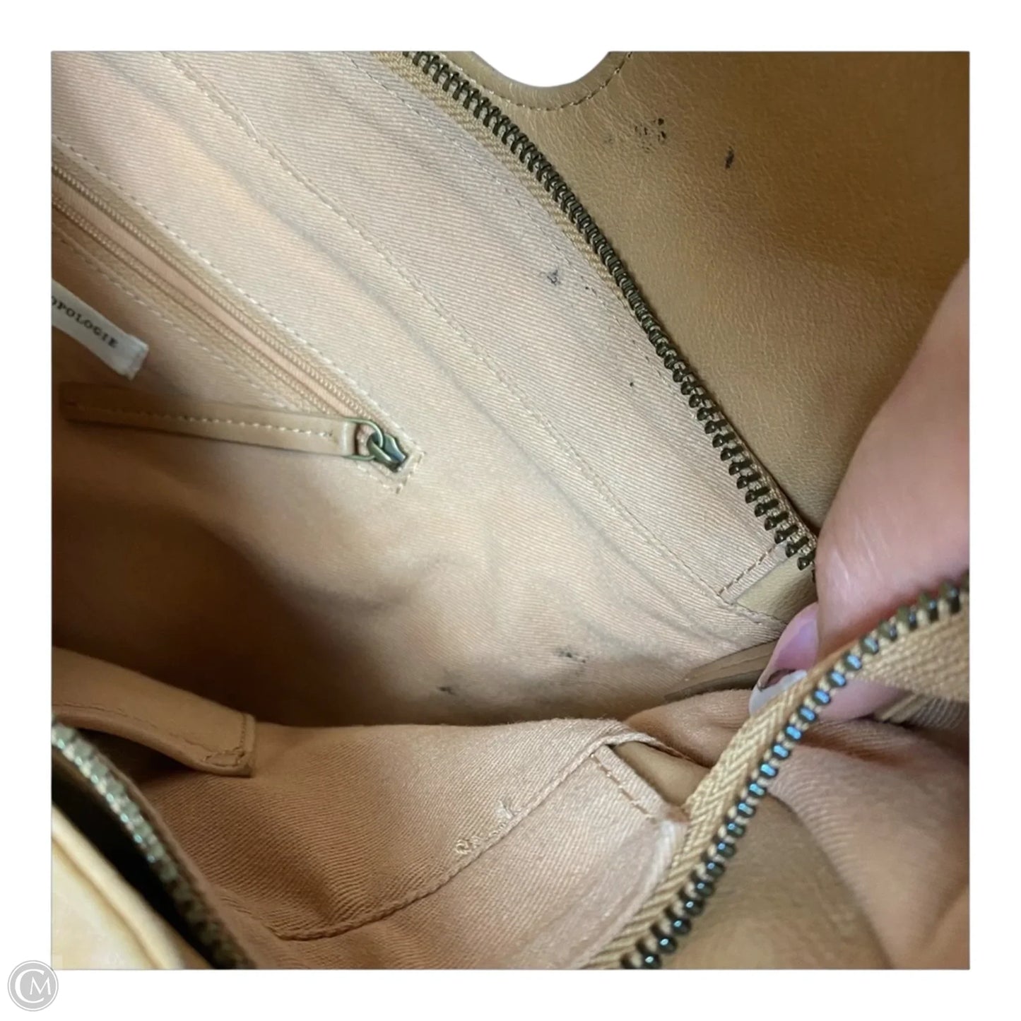 Handbag Leather By Anthropologie, Size: Large