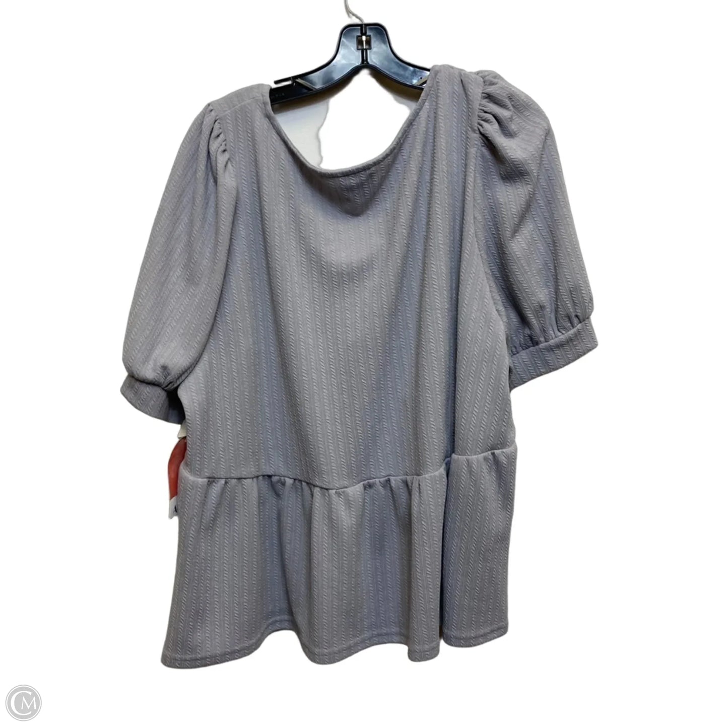 Top Short Sleeve By Arula In Grey, Size: 3x
